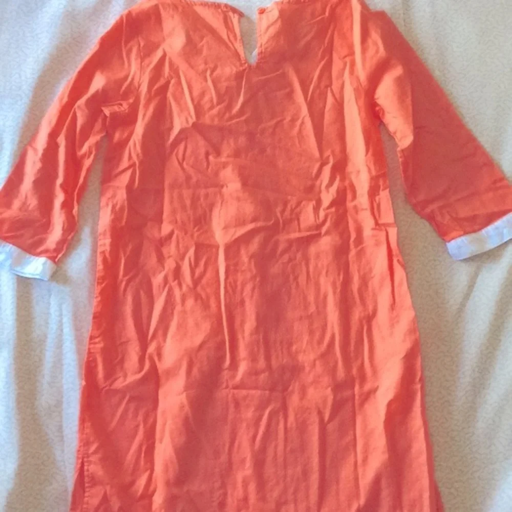 Janie and Jack Coral-Orange V‑Neck Swim Coverup Tunic in size 10